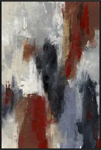 Multicolor Framed Abstract Wall Art