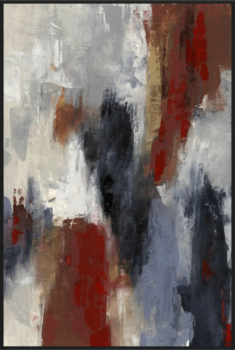 Multicolor Framed Abstract Wall Art