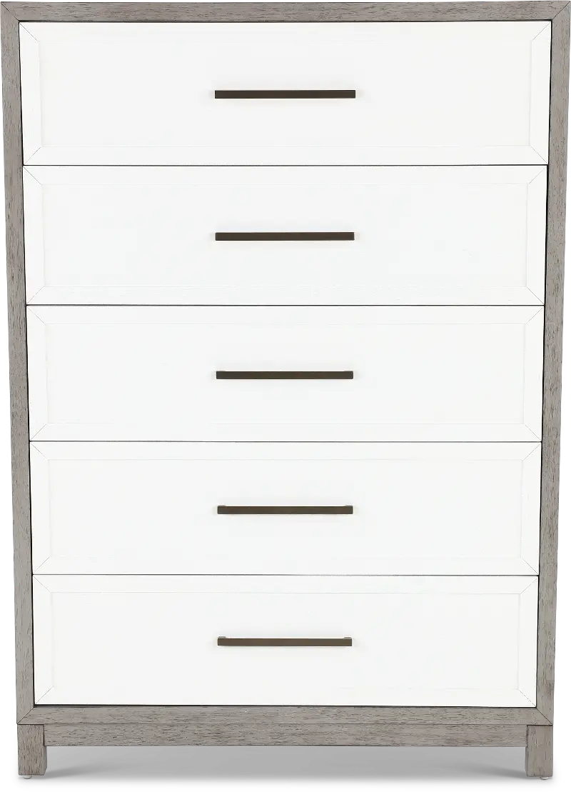 Palmetto Heights White and Gray Chest of Drawers