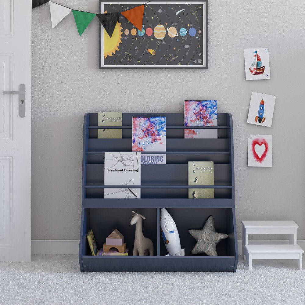 Tyler Navy Kid's Book and Toy Storage