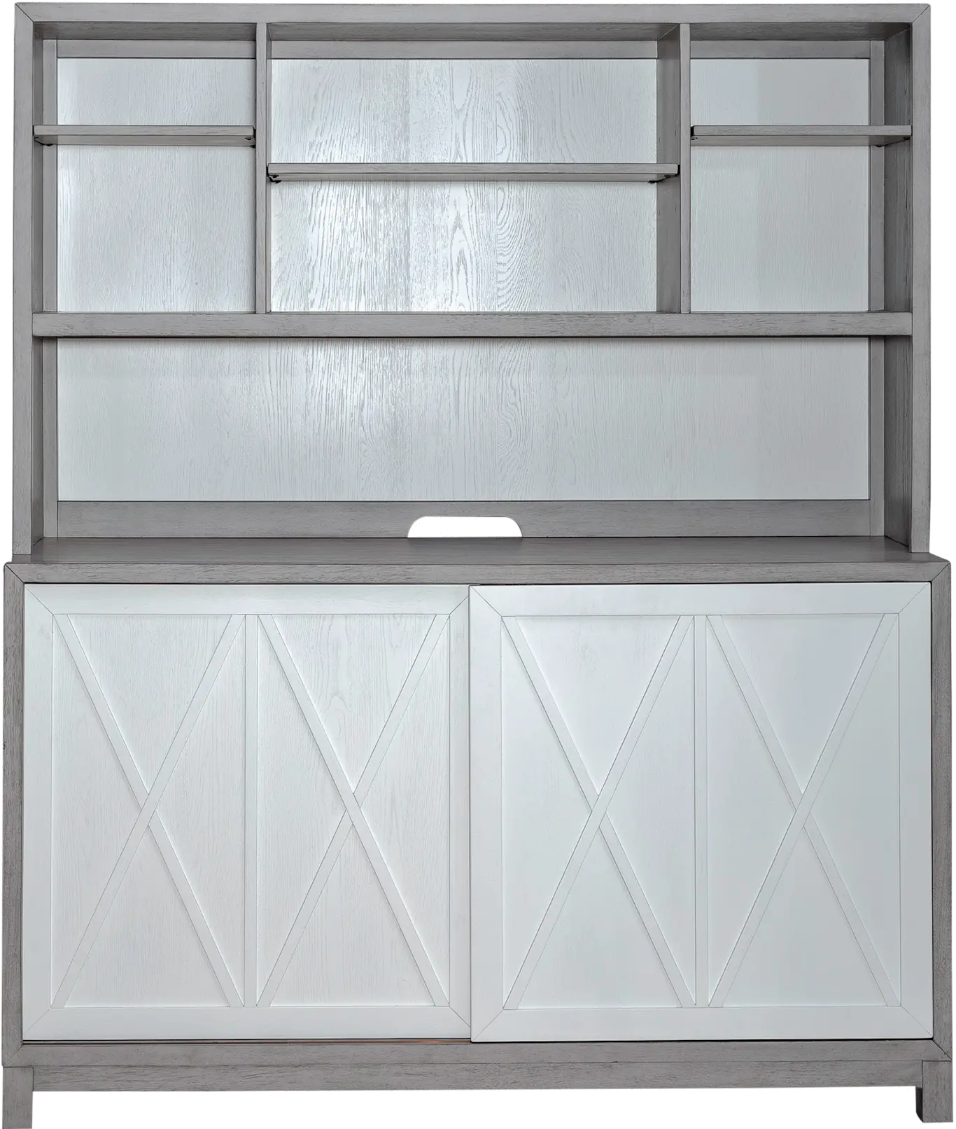 499/SERVER&HUTCH Palmetto Heights White and Gray Server and Hutch-1