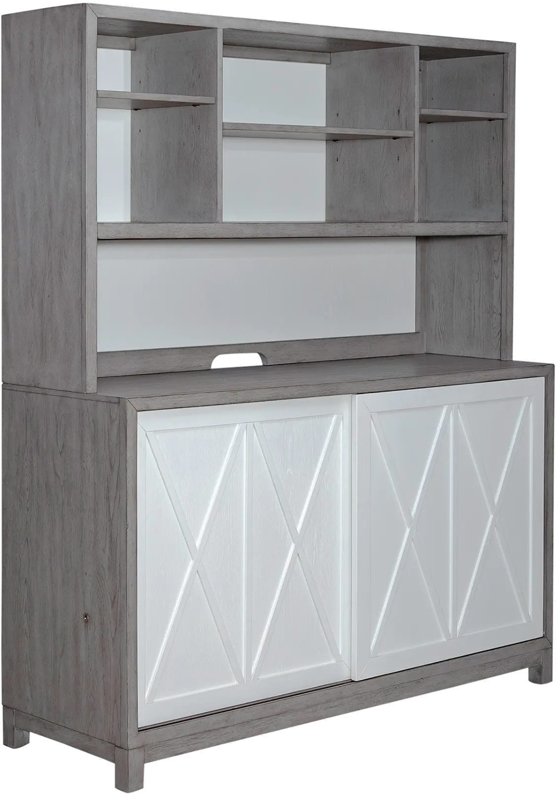 499/SERVER&HUTCH Palmetto Heights White and Gray Server and Hutch-4