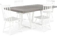 5PC:499-DINING Palmetto Heights White and Gray 5 Piece Dining Set