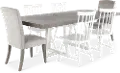 7PC:499-DINING Palmetto Heights White and Gray 7 Piece Dining Set