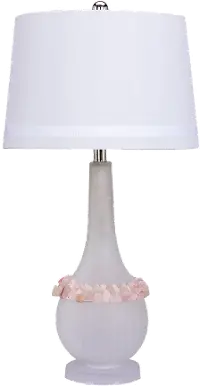 Glass and Pink Stone 3-Way Lamp