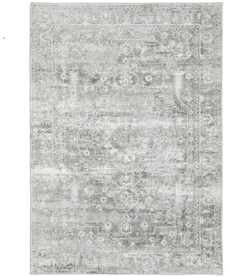 Malibu 5 x 7 Gray and Ivory Washable Area Rug
