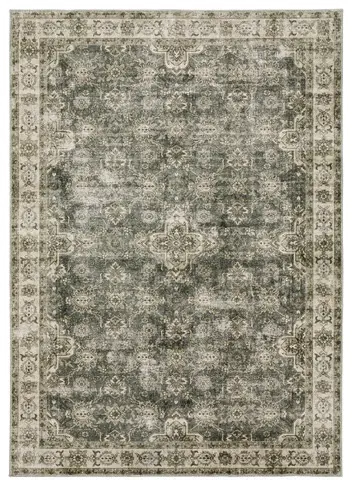 Malibu 8 x 10 Blue and Beige Washable Area Rug-1