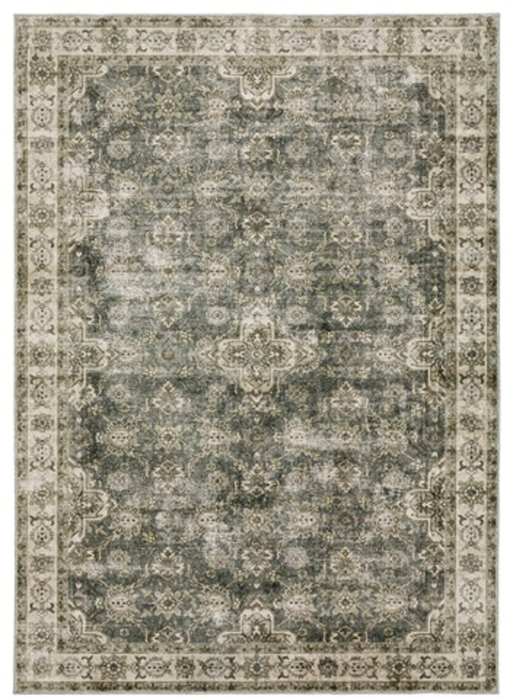 Malibu 8 x 10 Blue and Beige Washable Area Rug