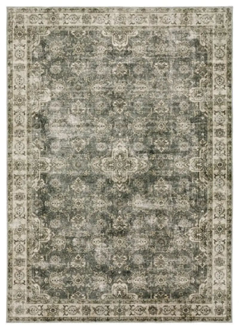 Malibu 8 x 10 Blue and Beige Washable Area Rug