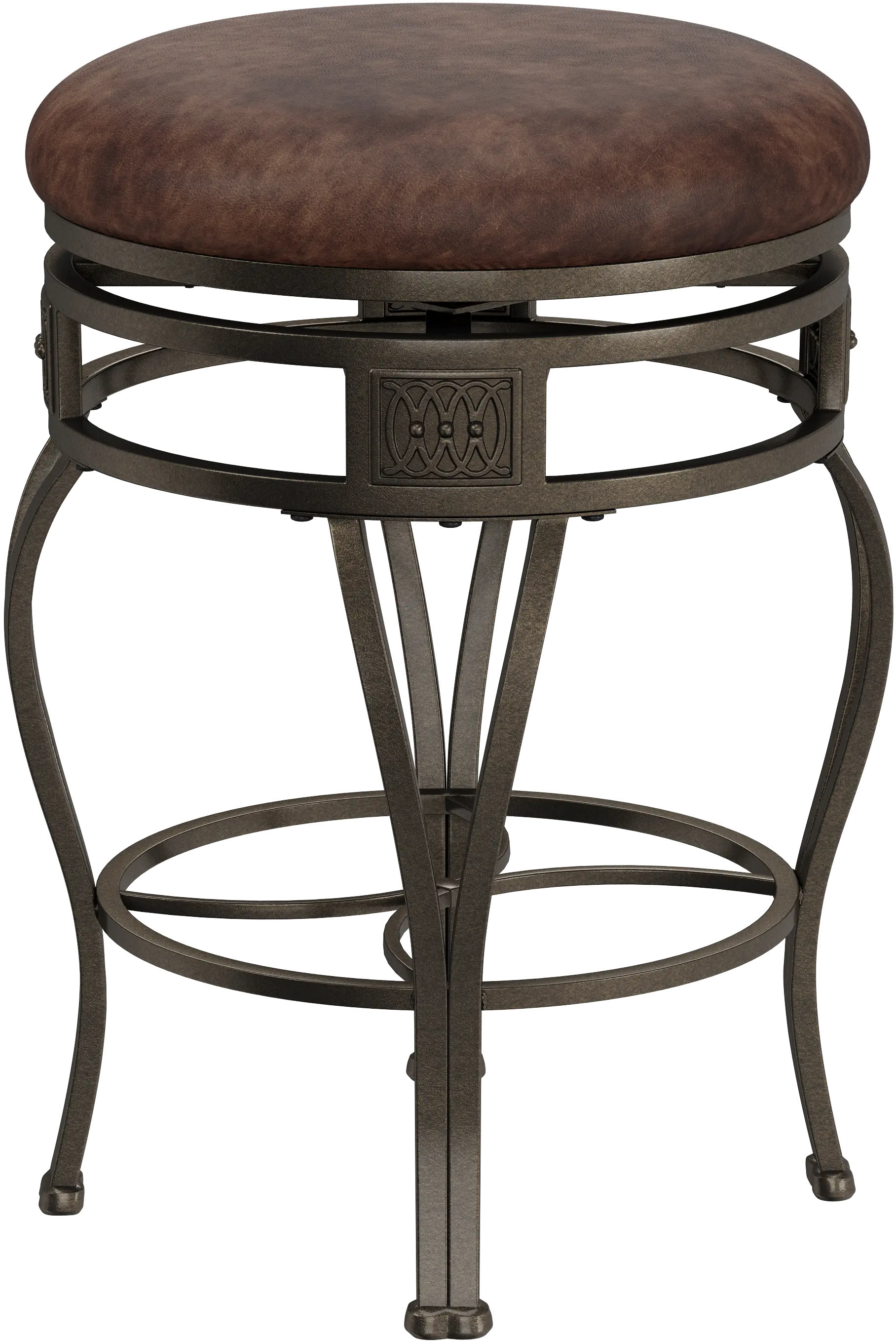 Montello Old Steel and Brown Swivel Counter Height Stool-1