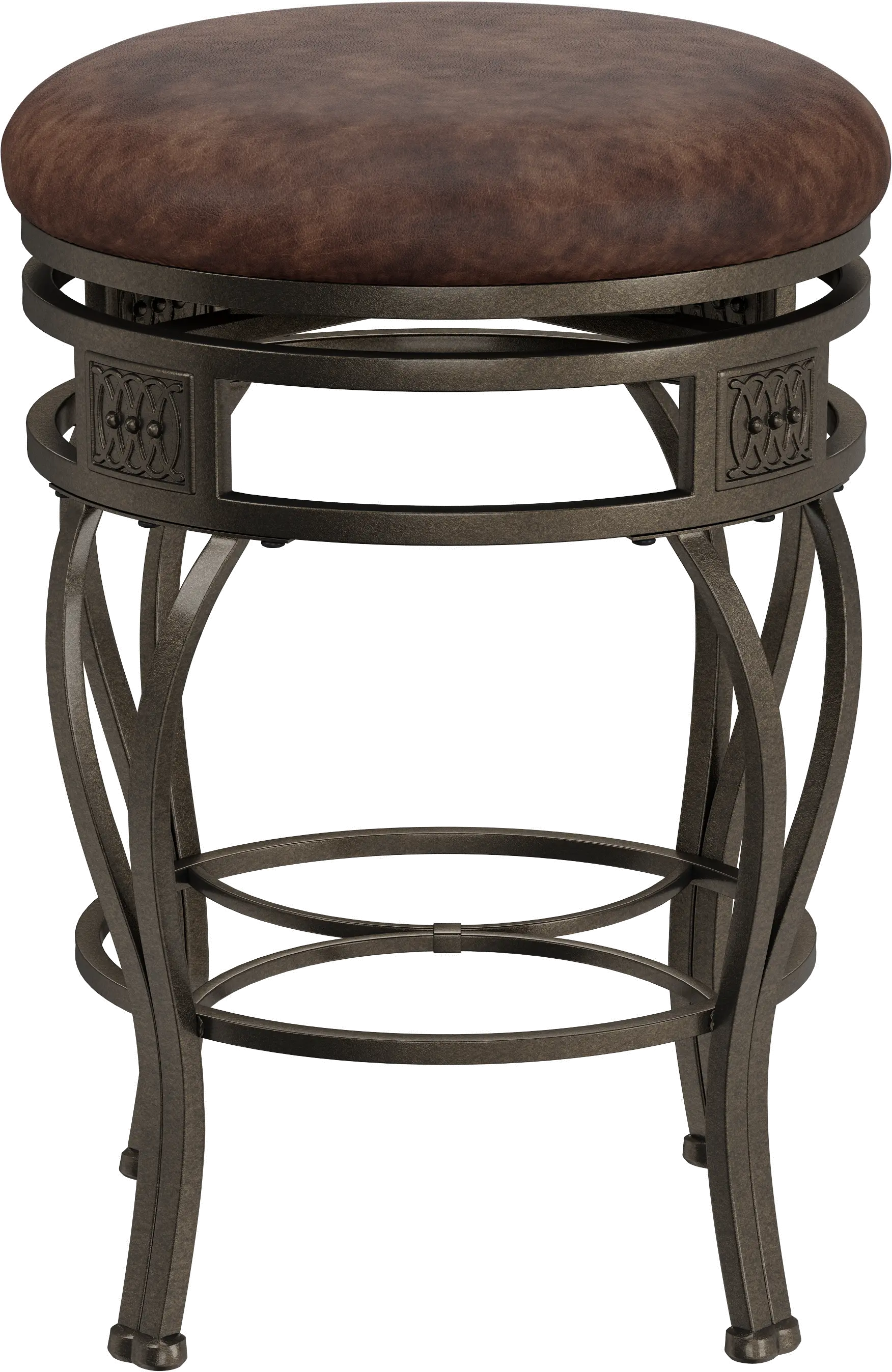 Montello Old Steel and Brown Swivel Counter Height Stool-3