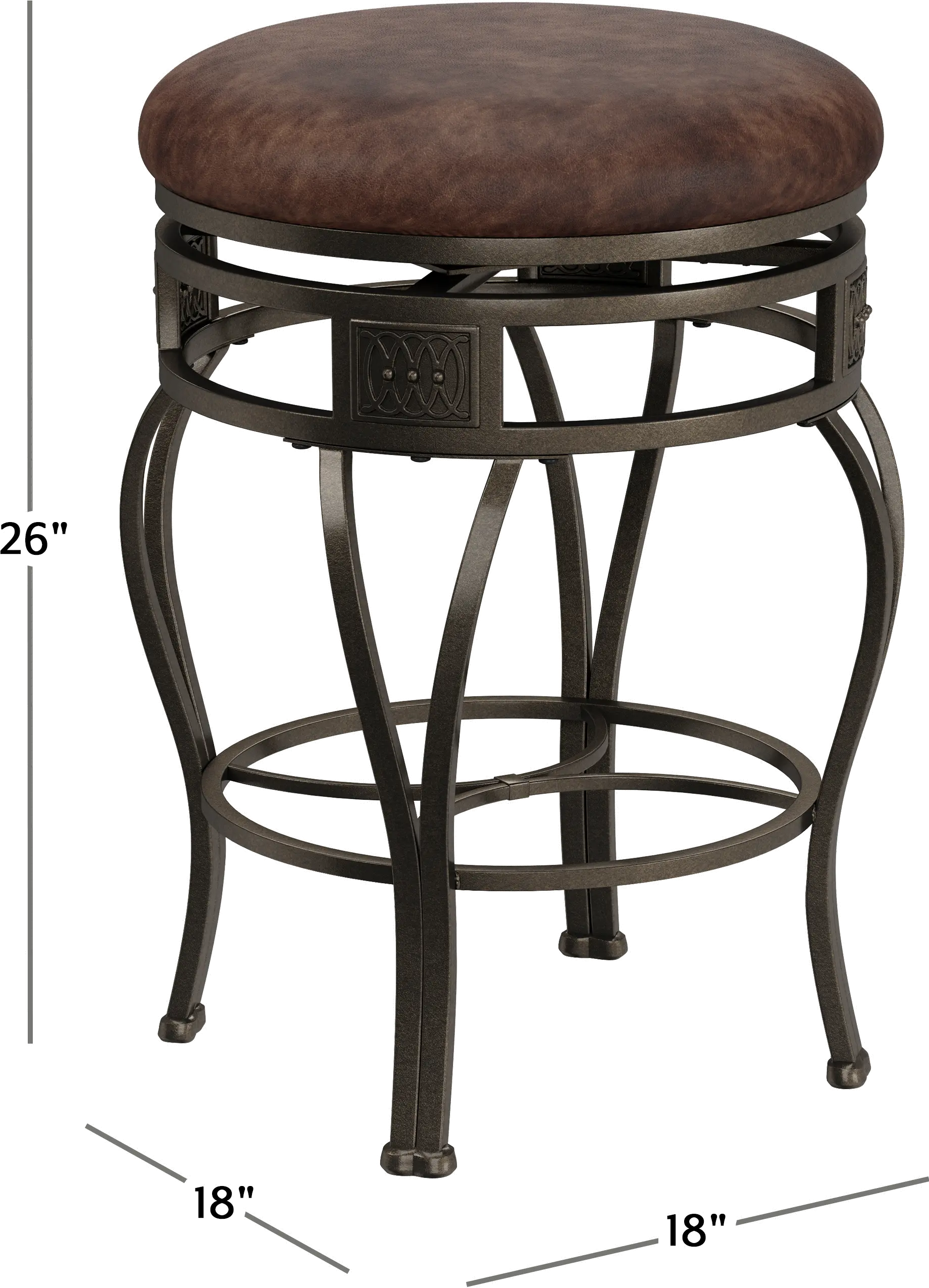 Montello Old Steel and Brown Swivel Counter Height Stool-4