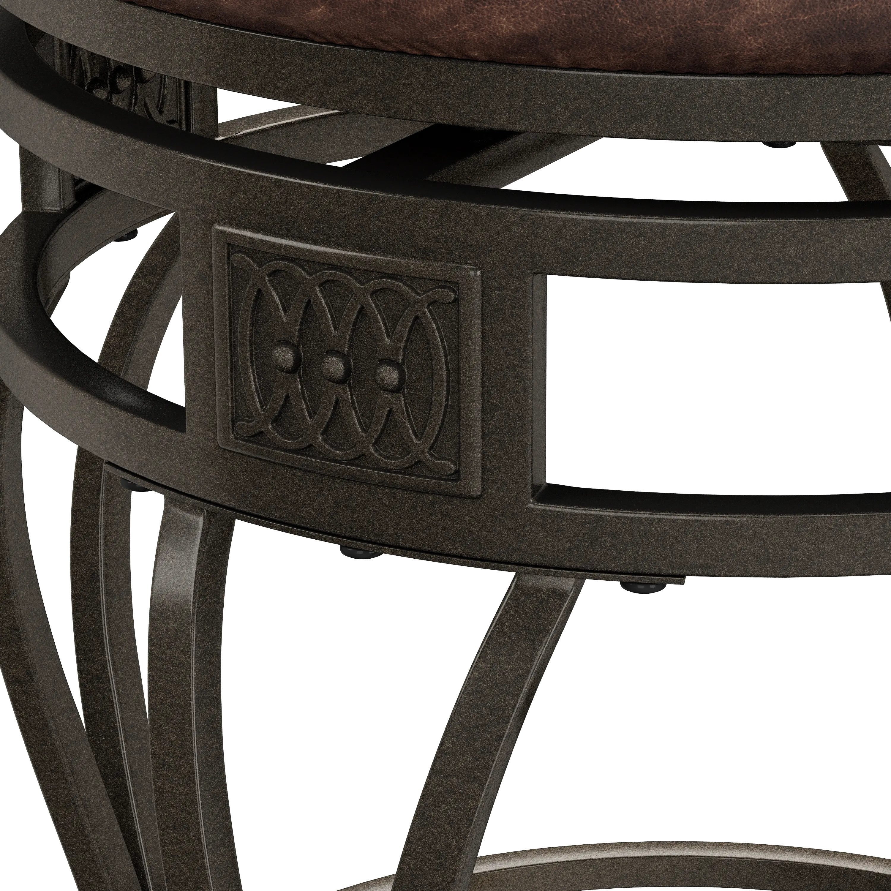 Montello Traditional Old Steel Backless Swivel Bar Height Stool with Wood Panel-6