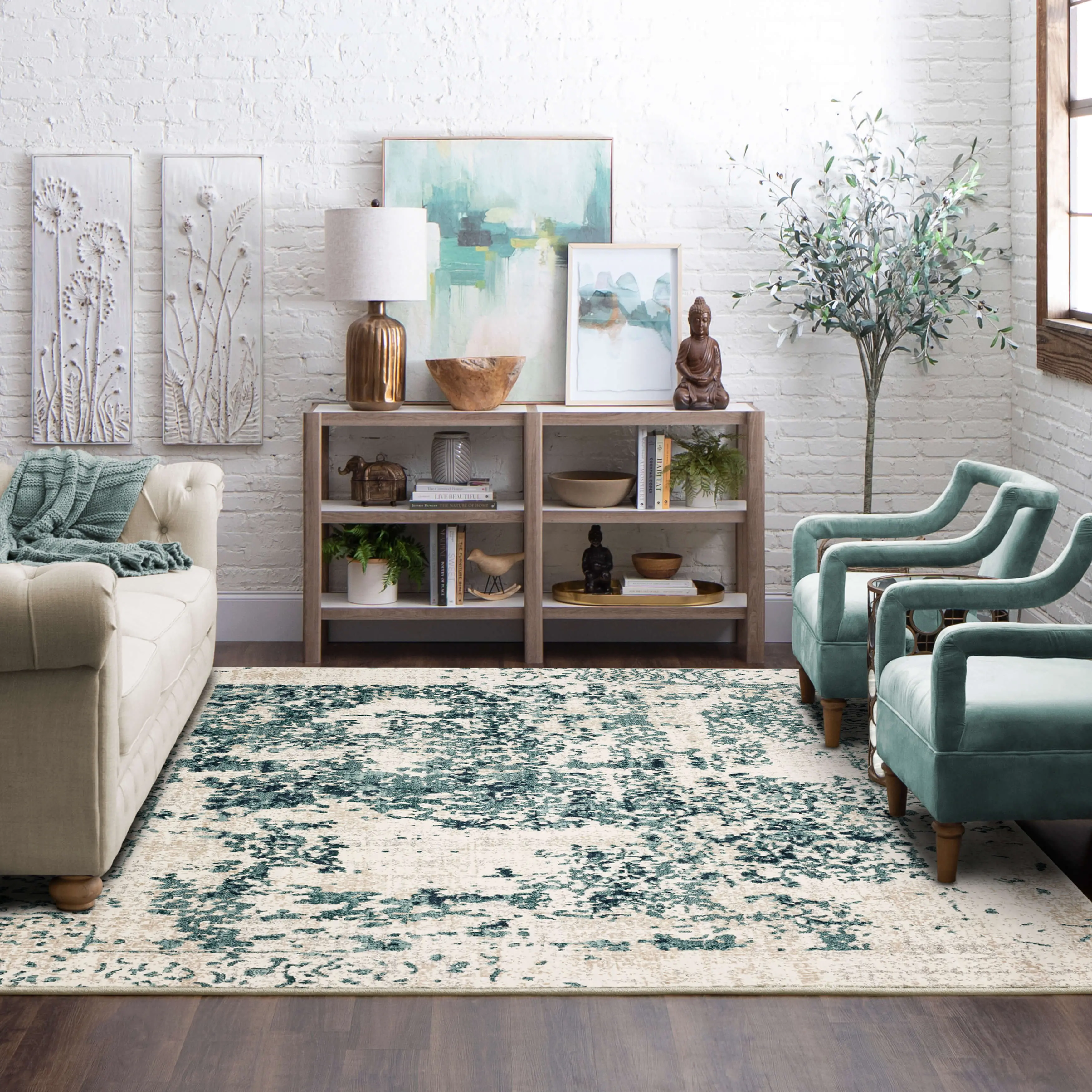 92448-60140/5.3X7.10 Soiree 5 x 8 Mallard Green Area Rug-3