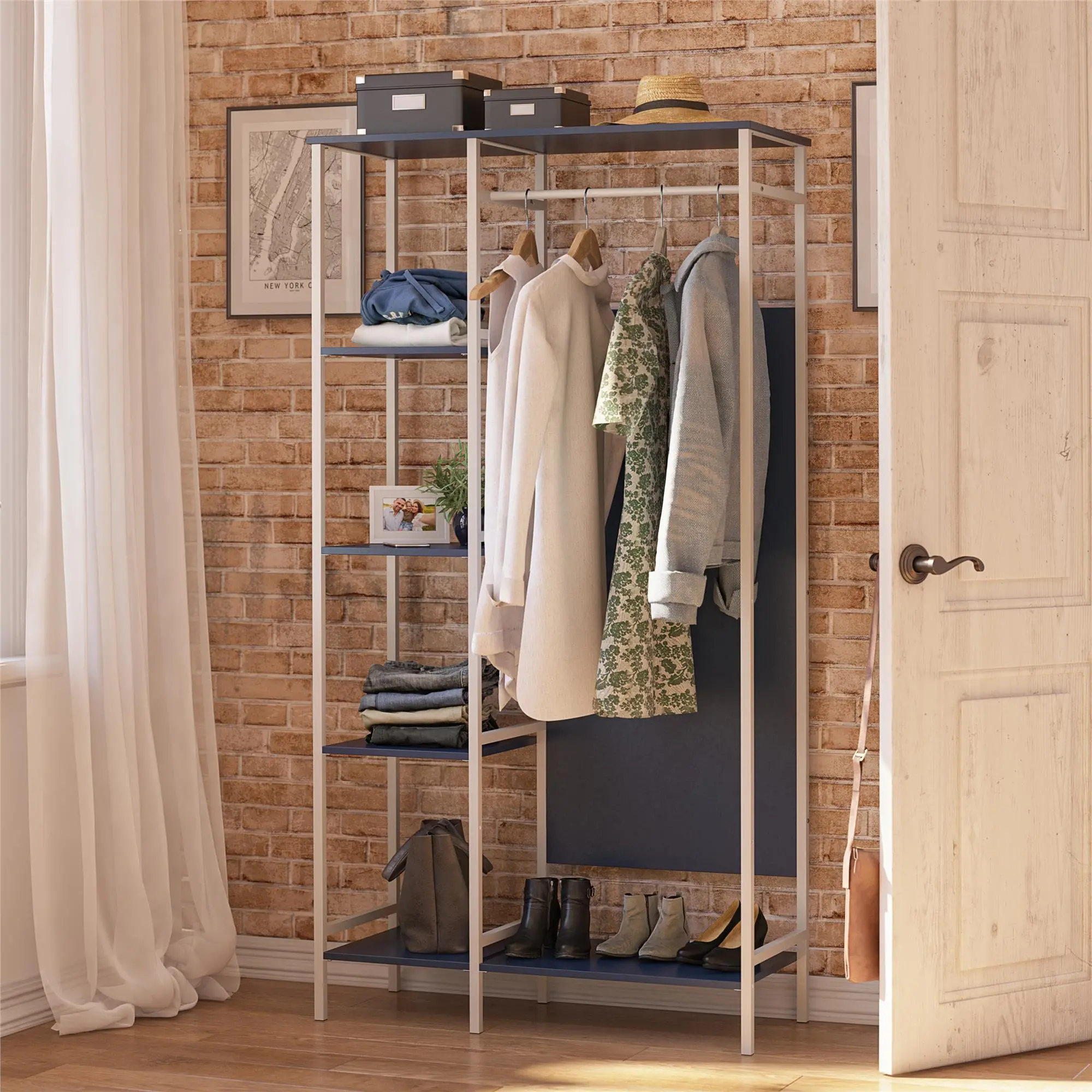 Modine Navy Open Wardrobe-1
