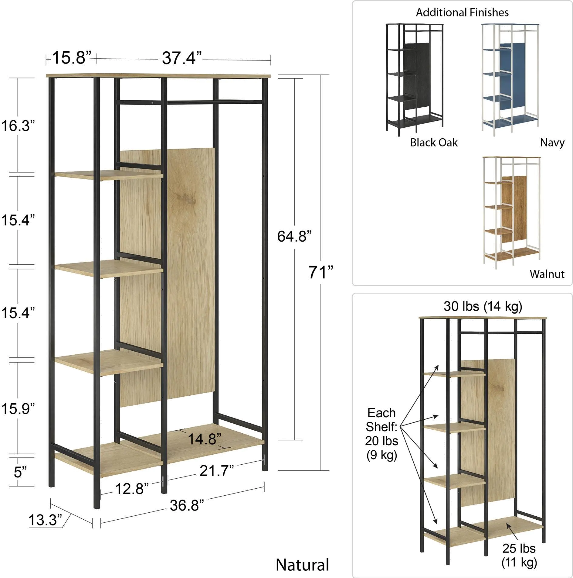 Modine Navy Open Wardrobe-8