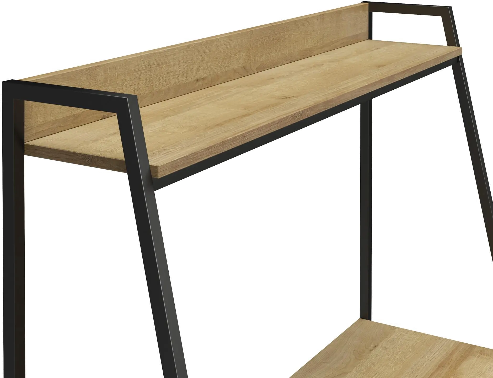 Bushwick Transitional Natural and Black Metal Ladder Desk-6