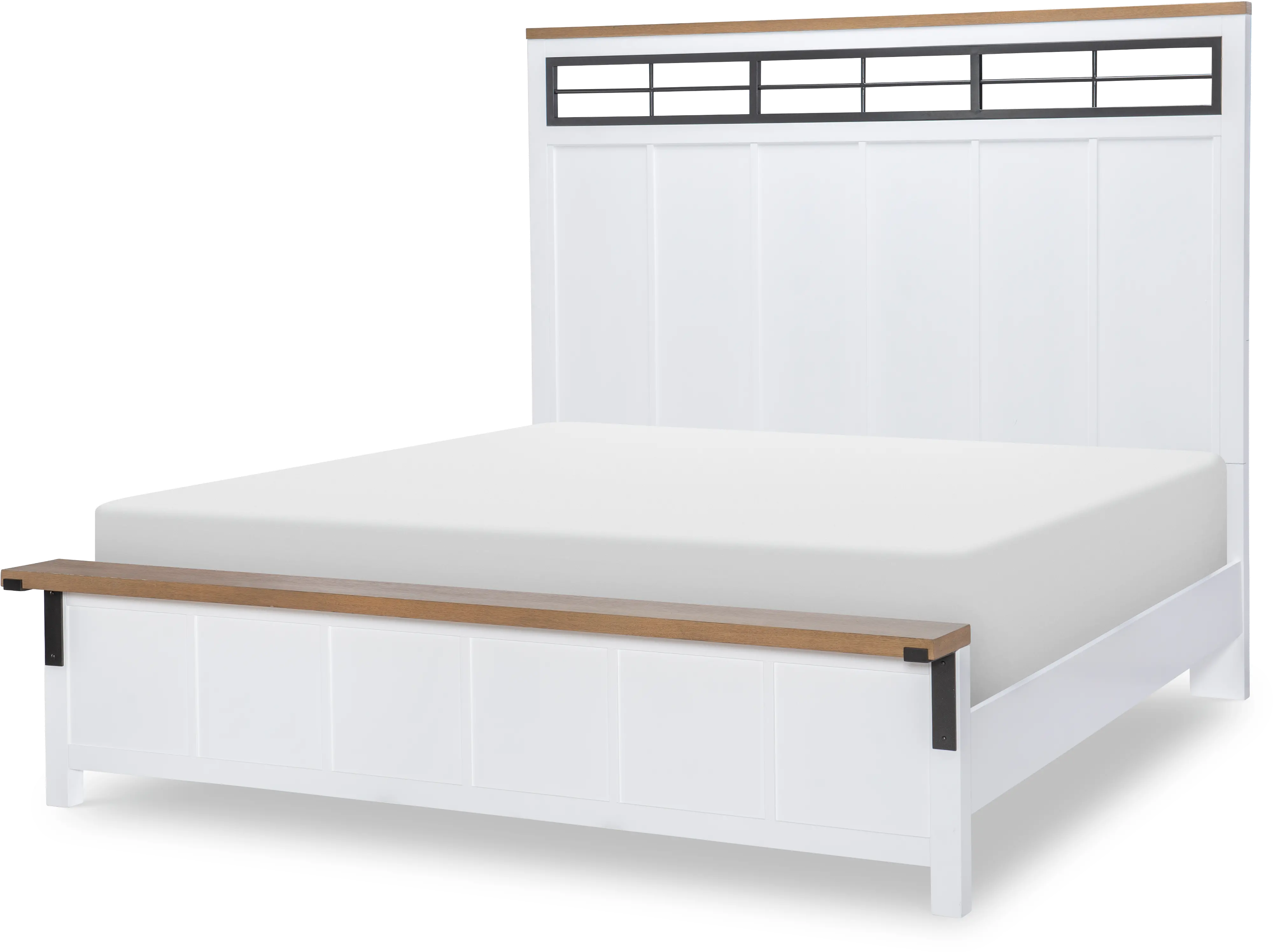 Franklin Oak and White King Bed-1