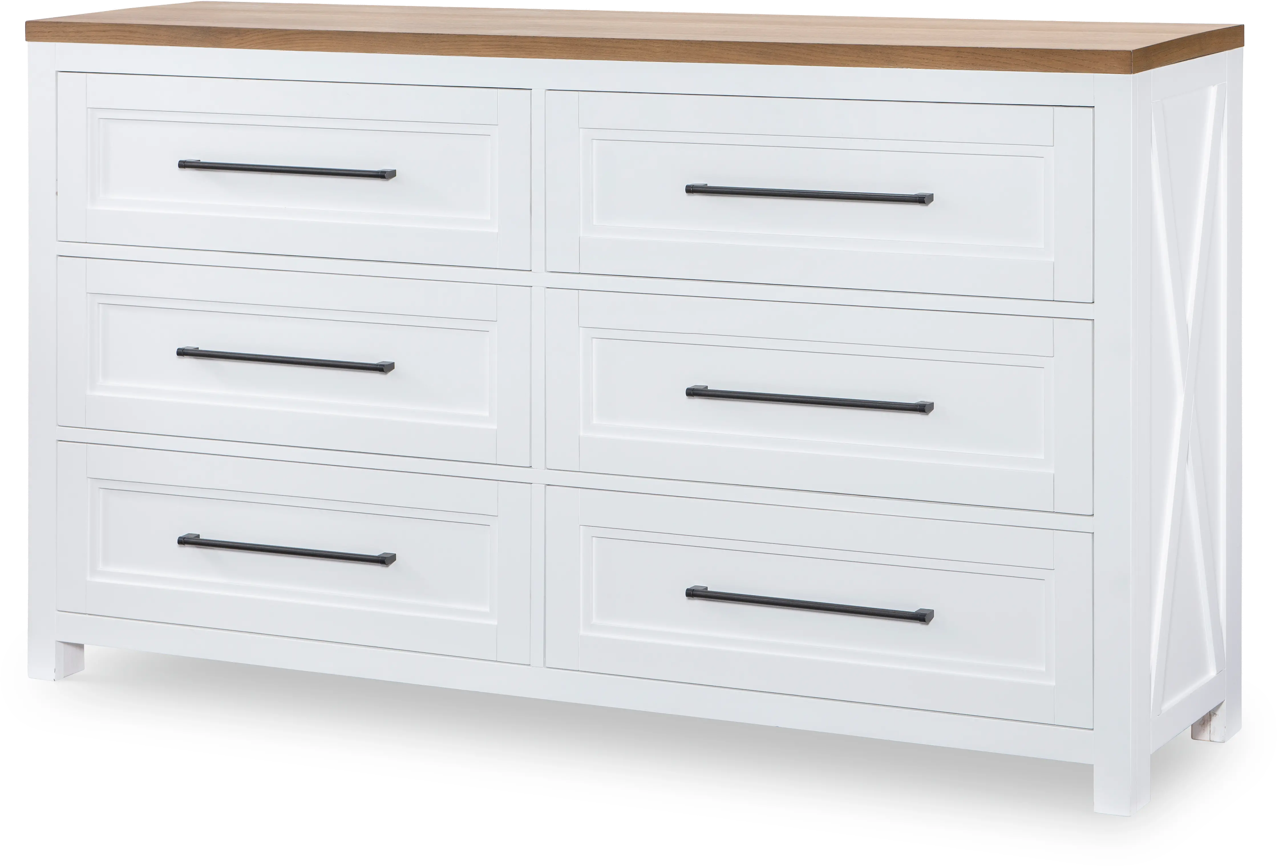 Franklin Oak and White Dresser-3