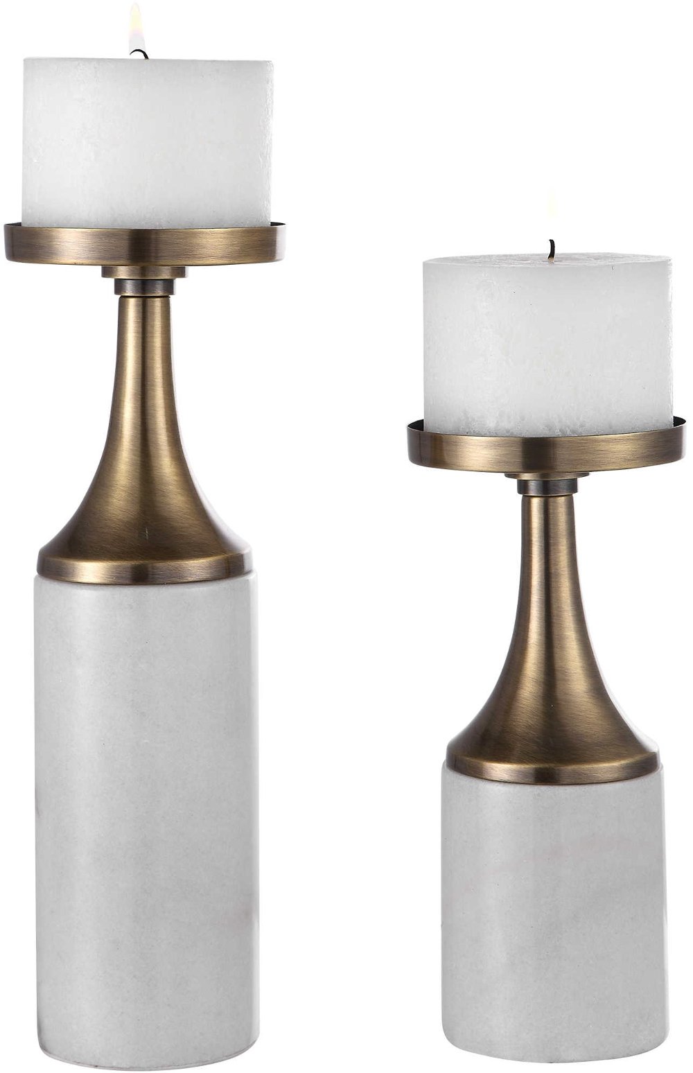 Antique Brass Candleholder Set