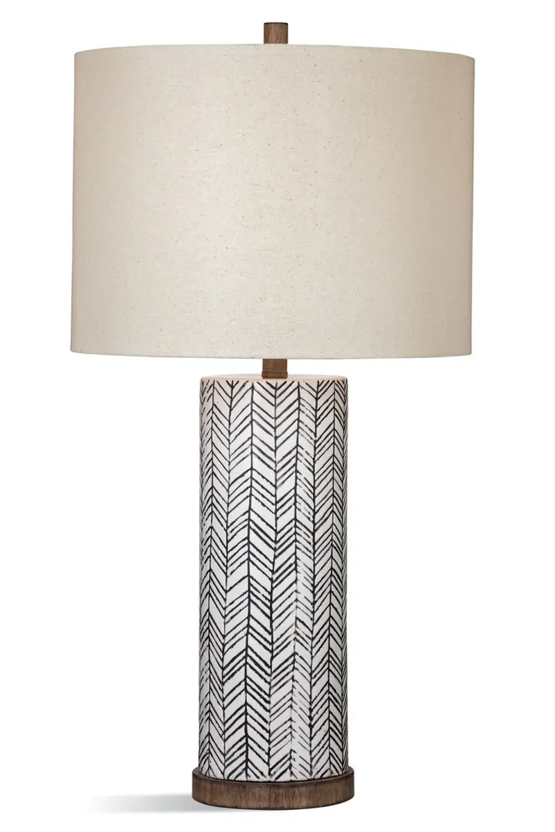 Lauda White and Black Arrow Pattern Table Lamp
