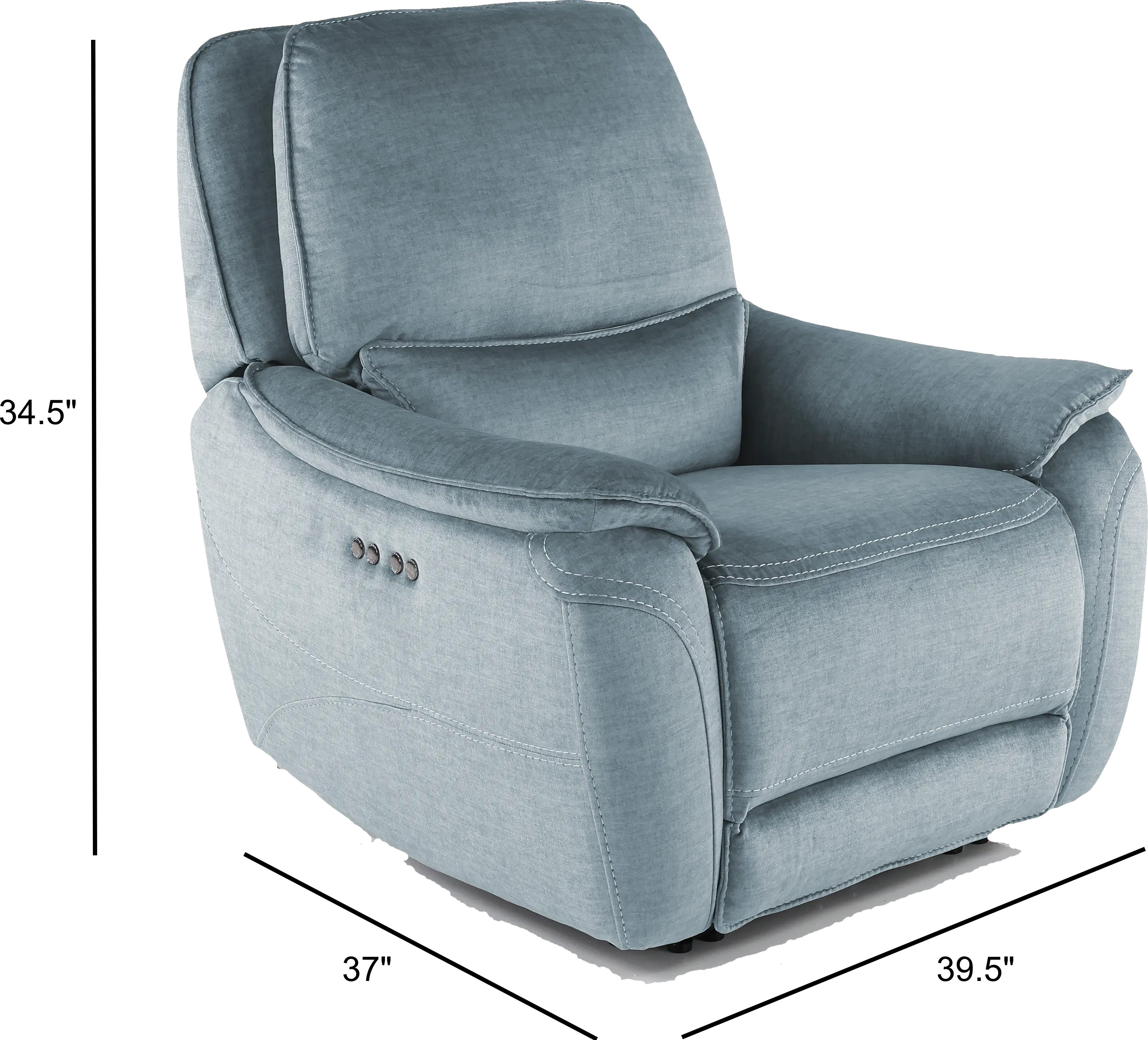 Capri Ocean Blue Power Recliner-3