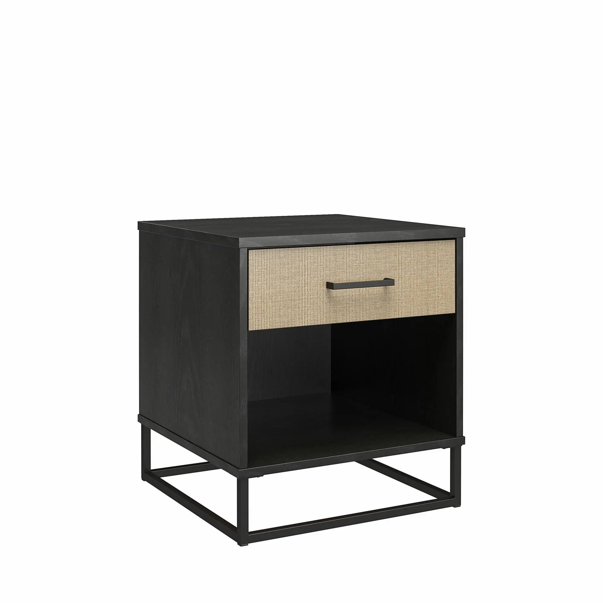 Kelly Transitional Rattan and Black Oak Nightstand-4