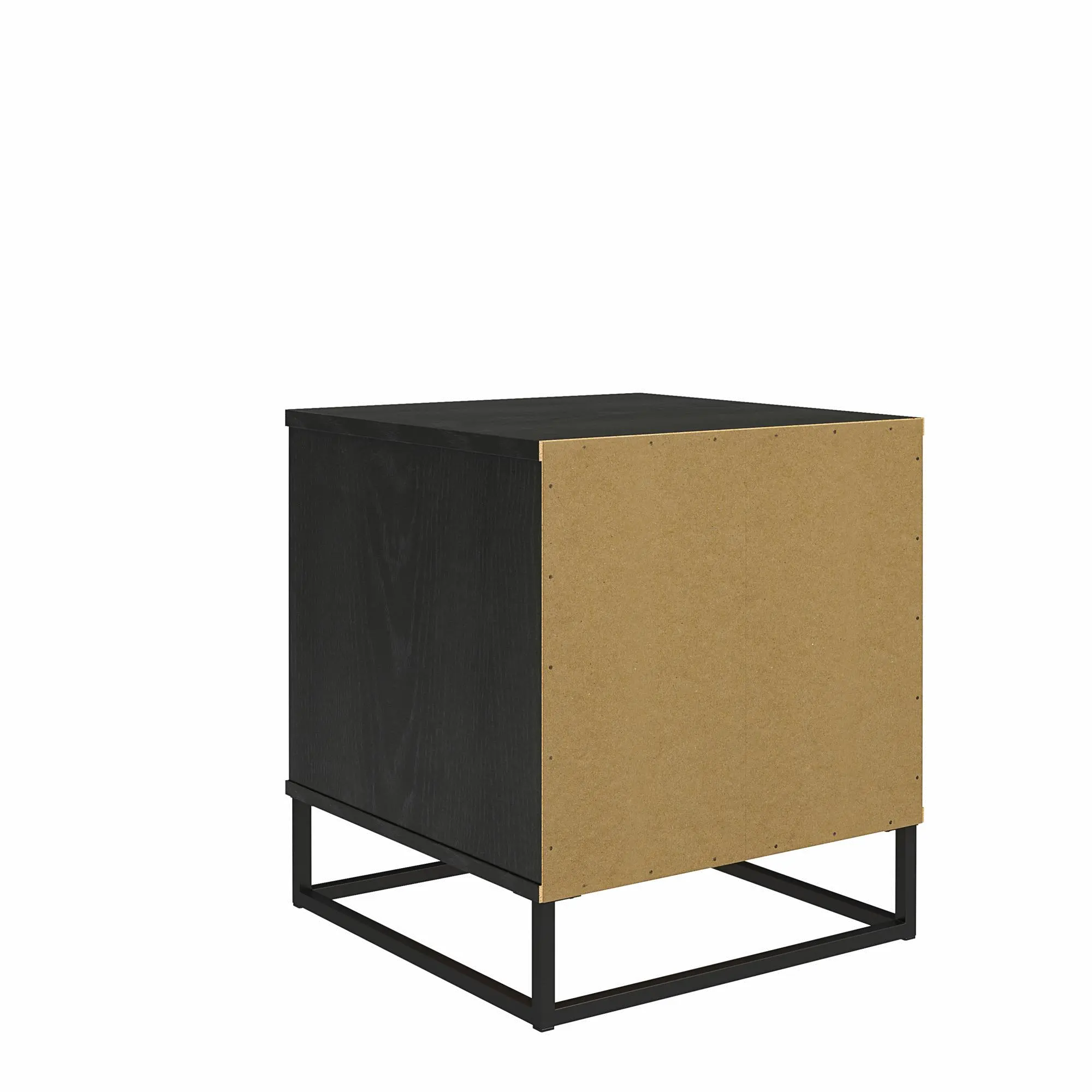 Kelly Transitional Rattan and Black Oak Nightstand-5