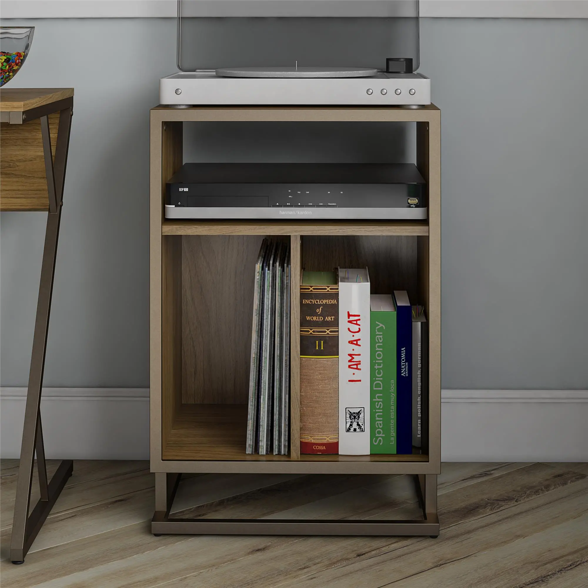 Camden Brown Turntable Stand-2