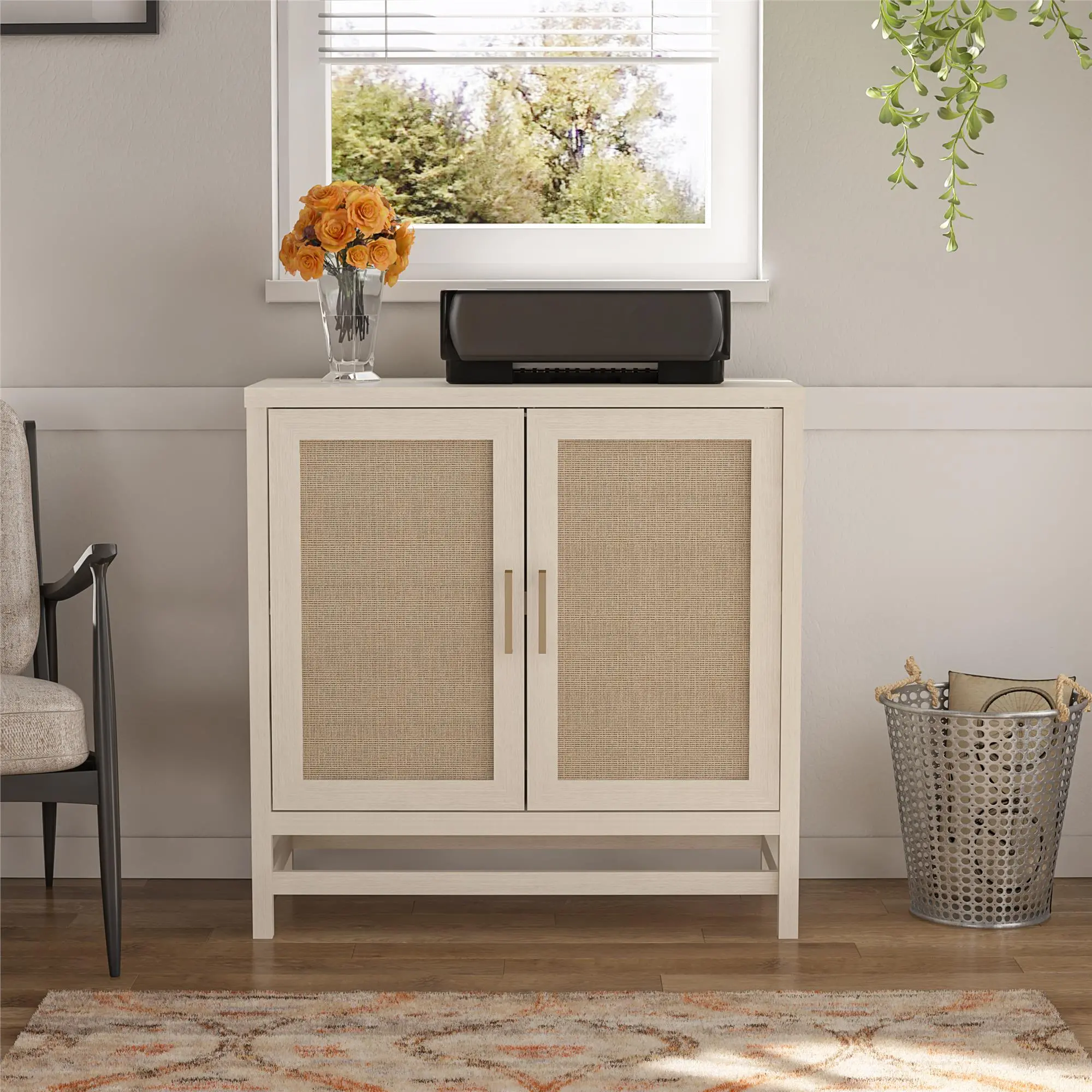 Lennon Ivory Oak Two Door Storage Cabinet-2