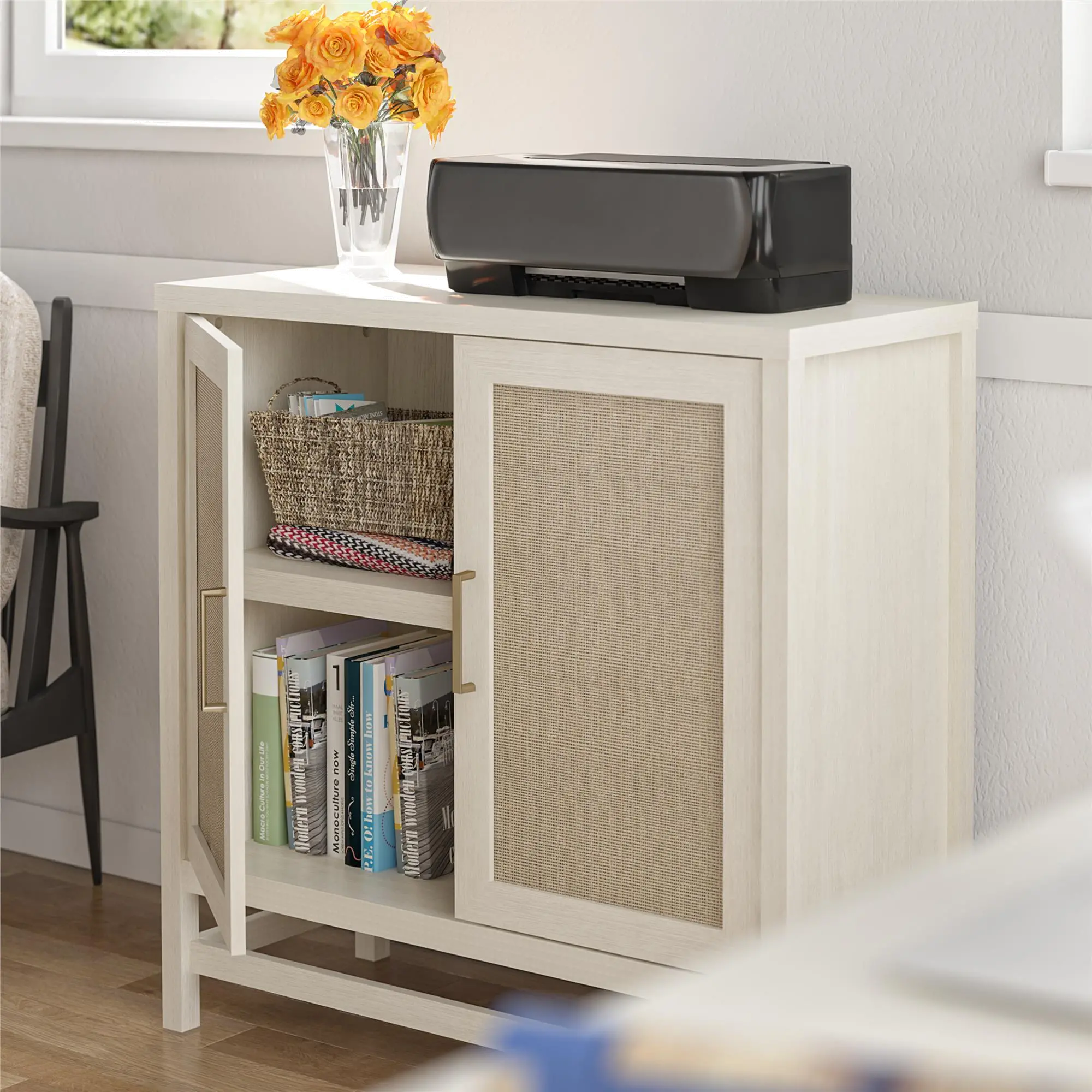 Lennon Ivory Oak Two Door Storage Cabinet-3