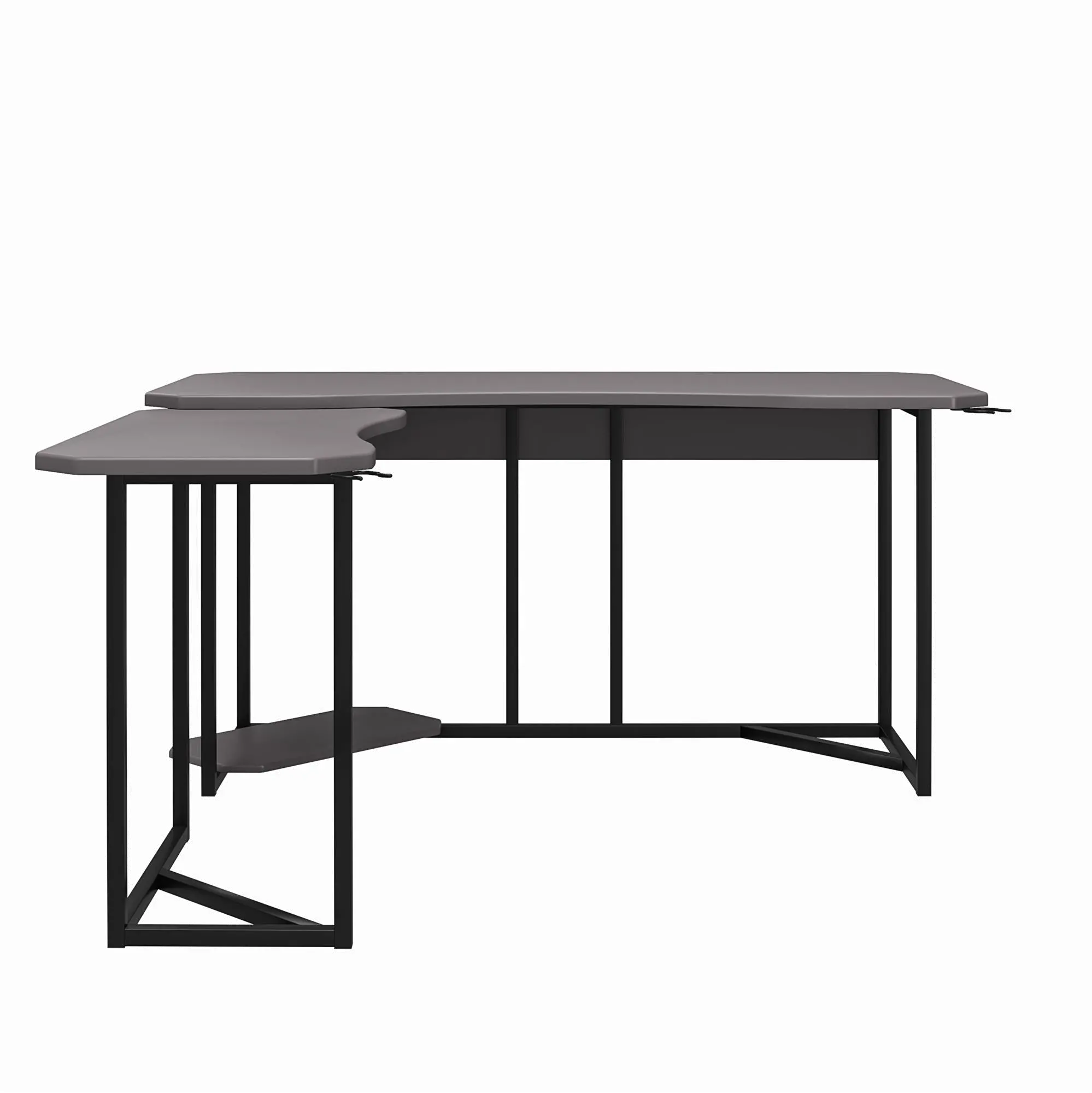 Quest Gray Gaming L-Desk with CPU Stand-4