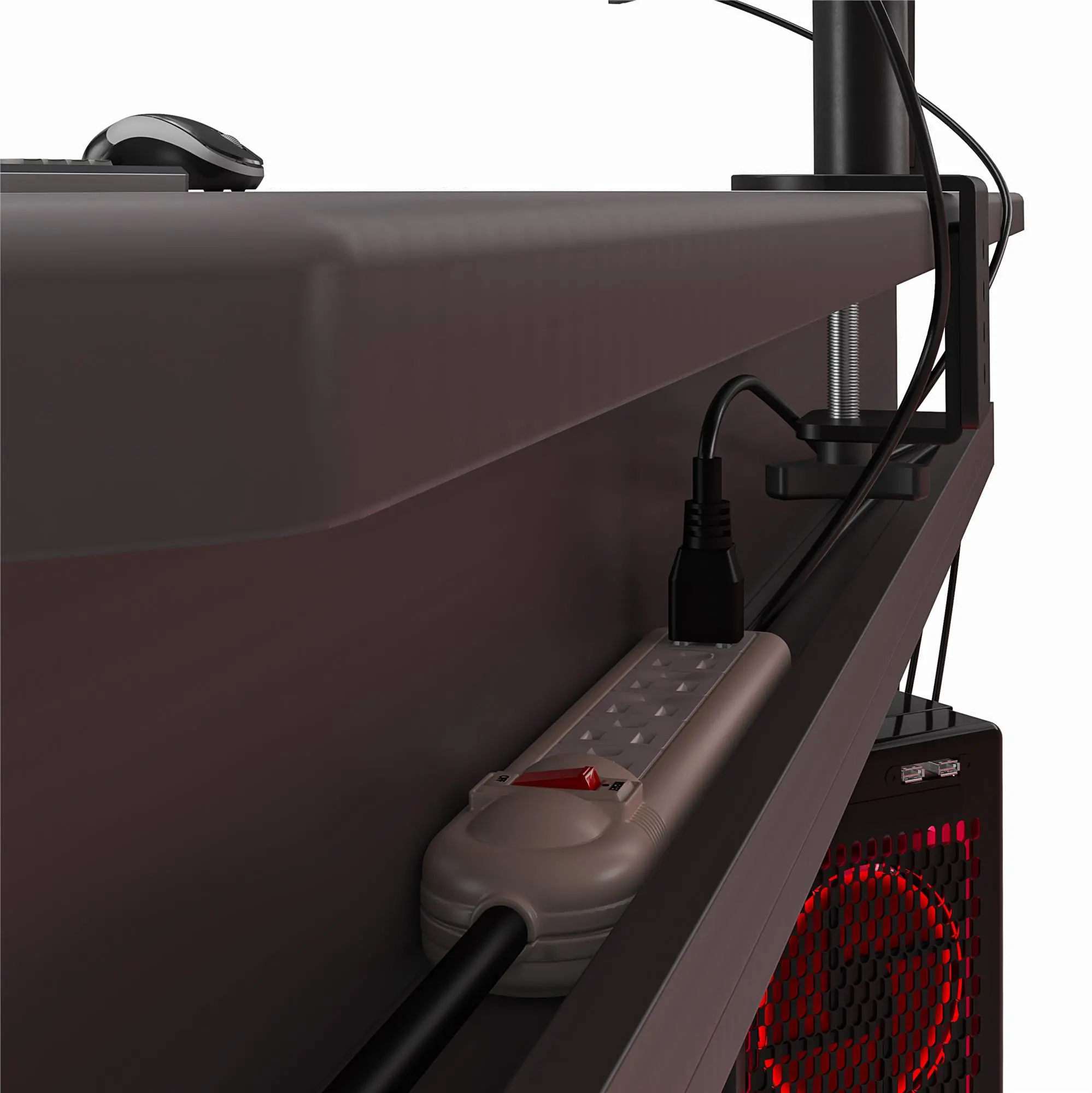 Quest Gray Gaming L-Desk with CPU Stand-7