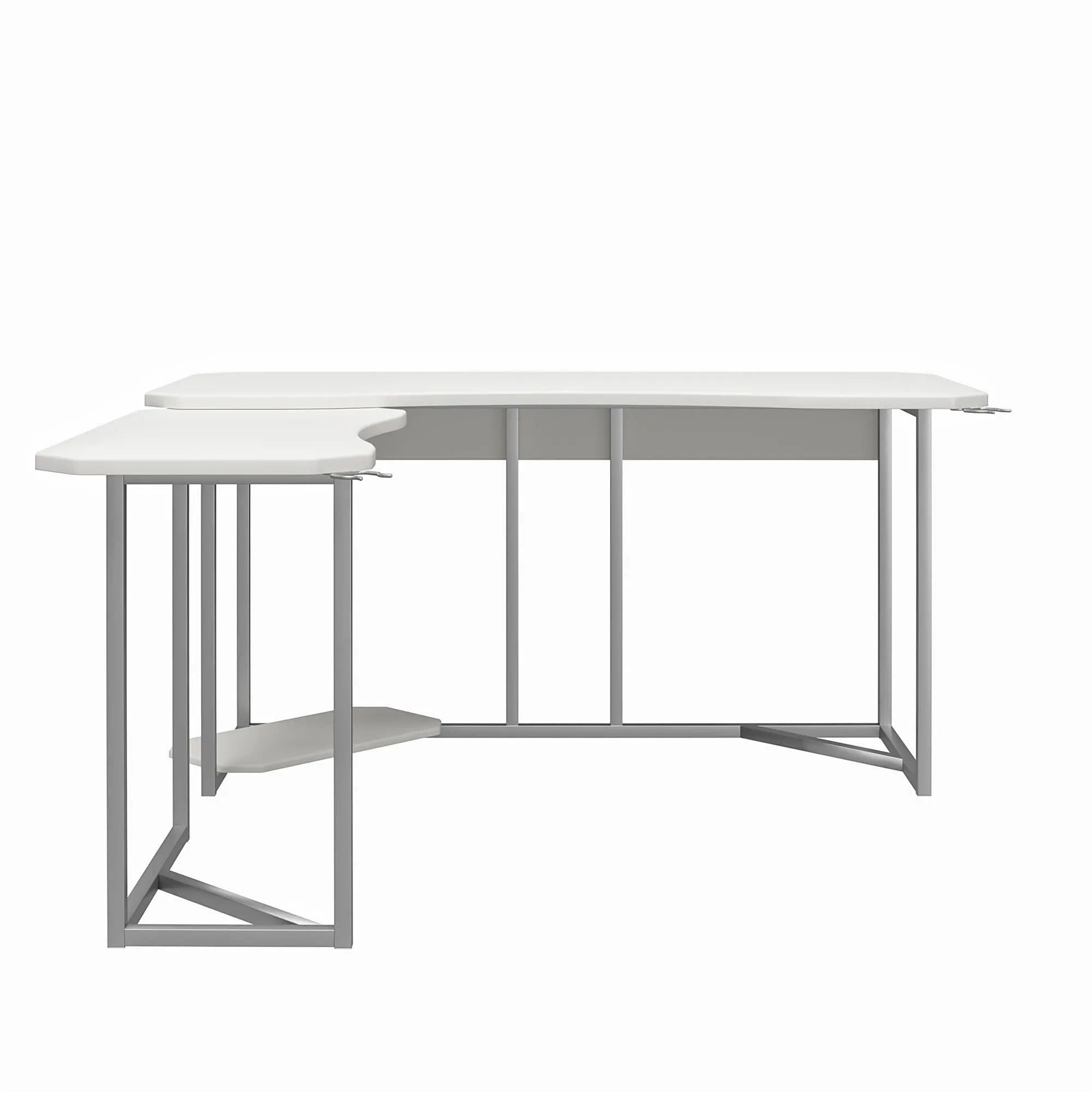 Quest White Gaming L-Desk with CPU Stand-3