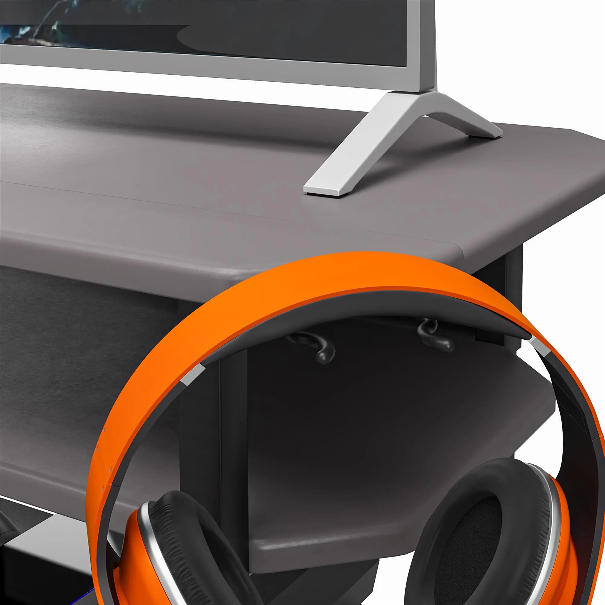 Quest Modern Gray Gaming TV Stand-5