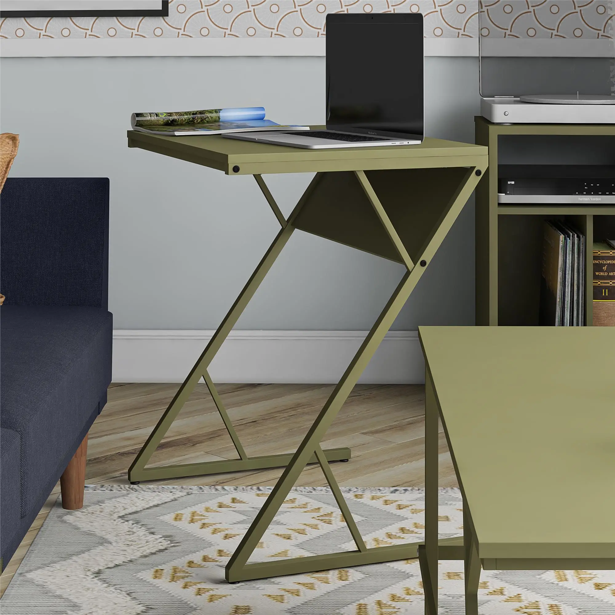Camden Olive Green Laptop Desk-2