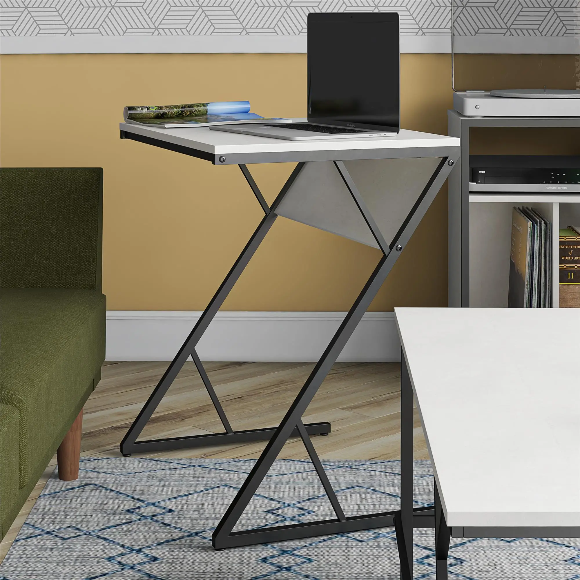 Camden  White Laptop Desk-2