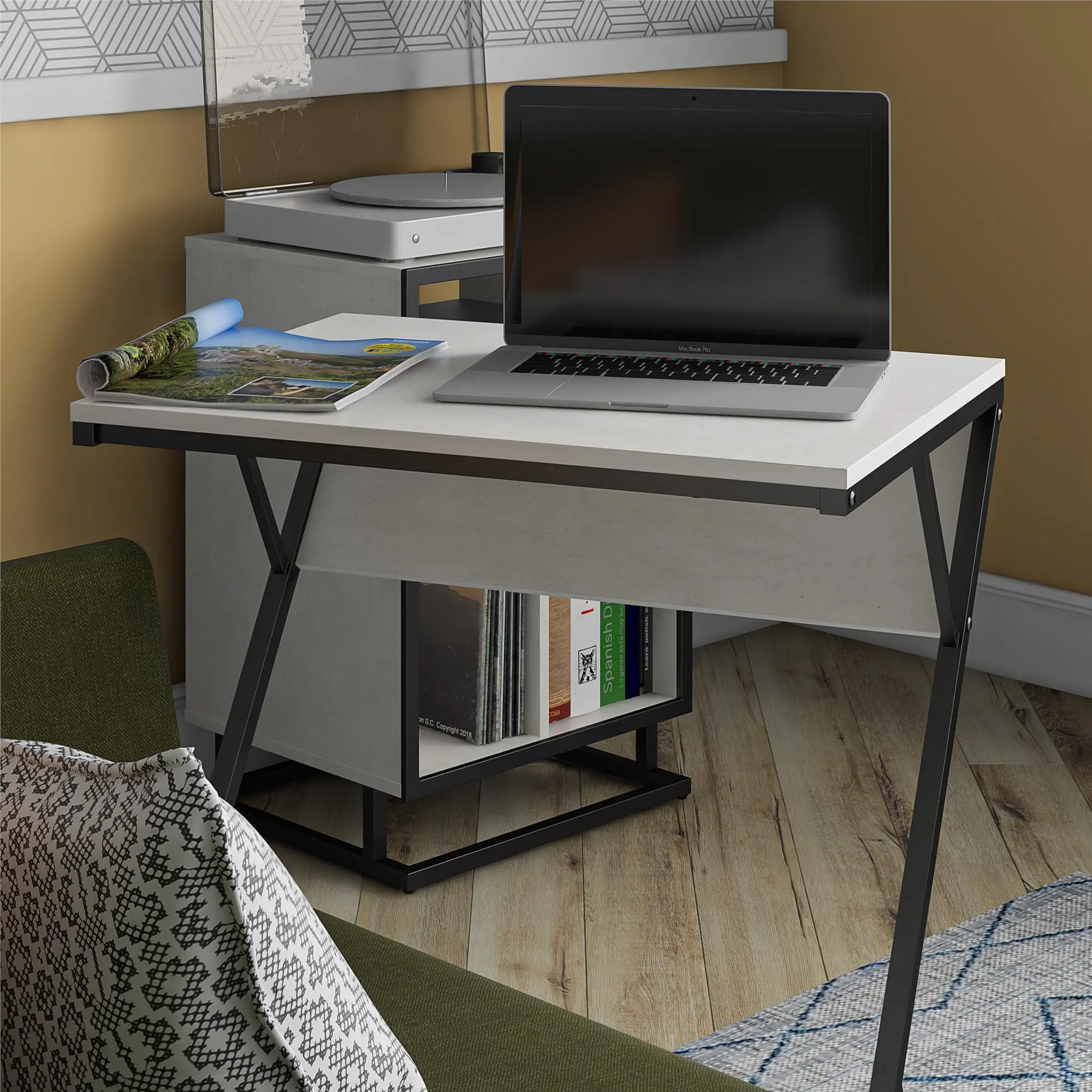 Camden  White Laptop Desk-3