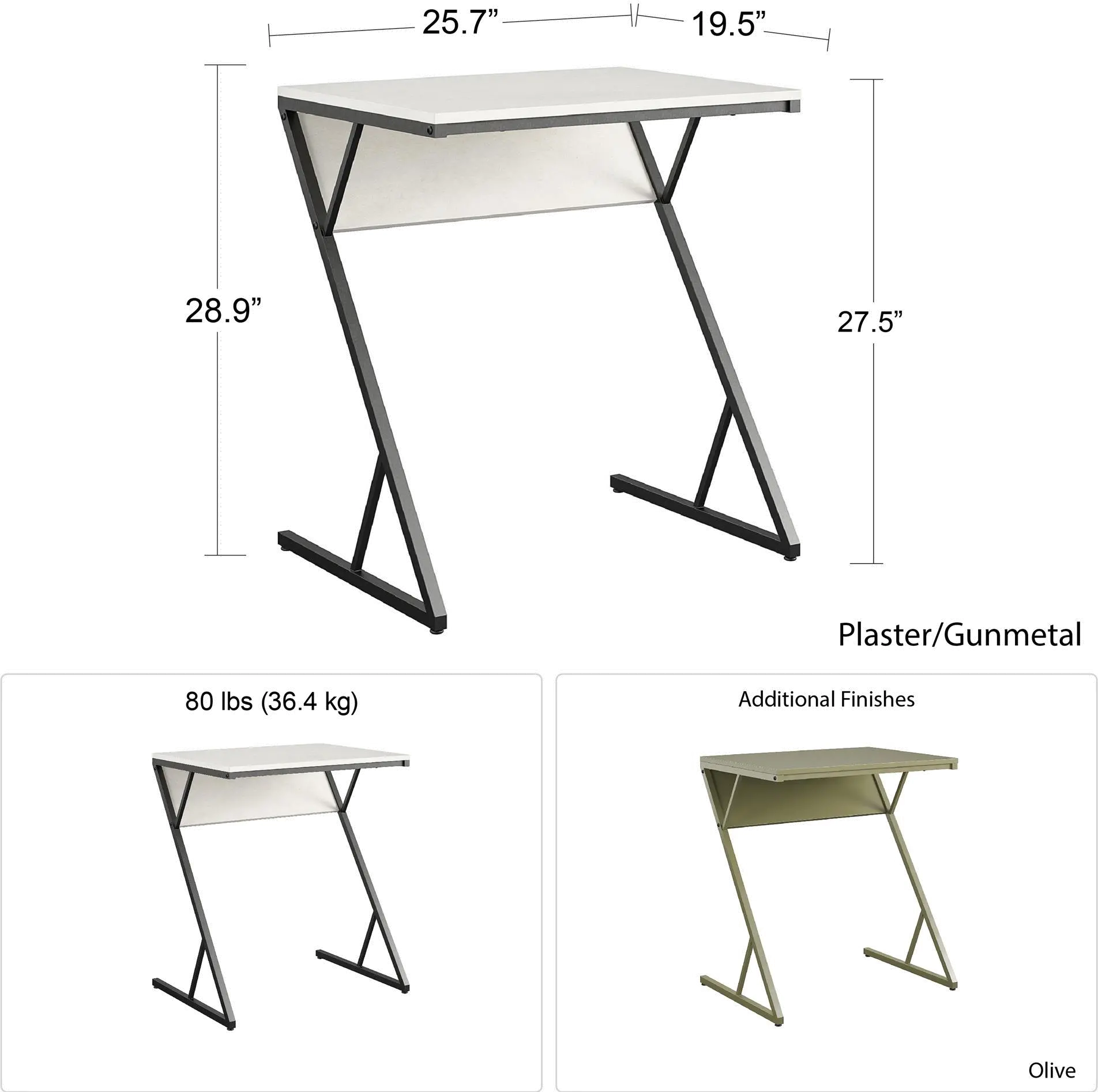 Camden  White Laptop Desk-8