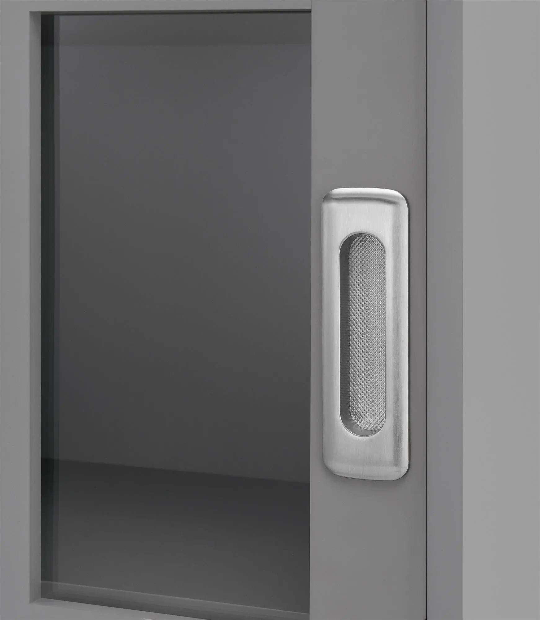 Aaron Lane Gray Bookcase with Sliding Glass Doors-5