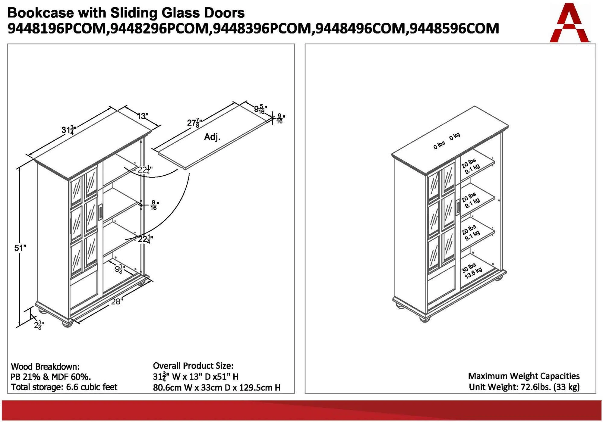 Aaron Lane Gray Bookcase with Sliding Glass Doors-7