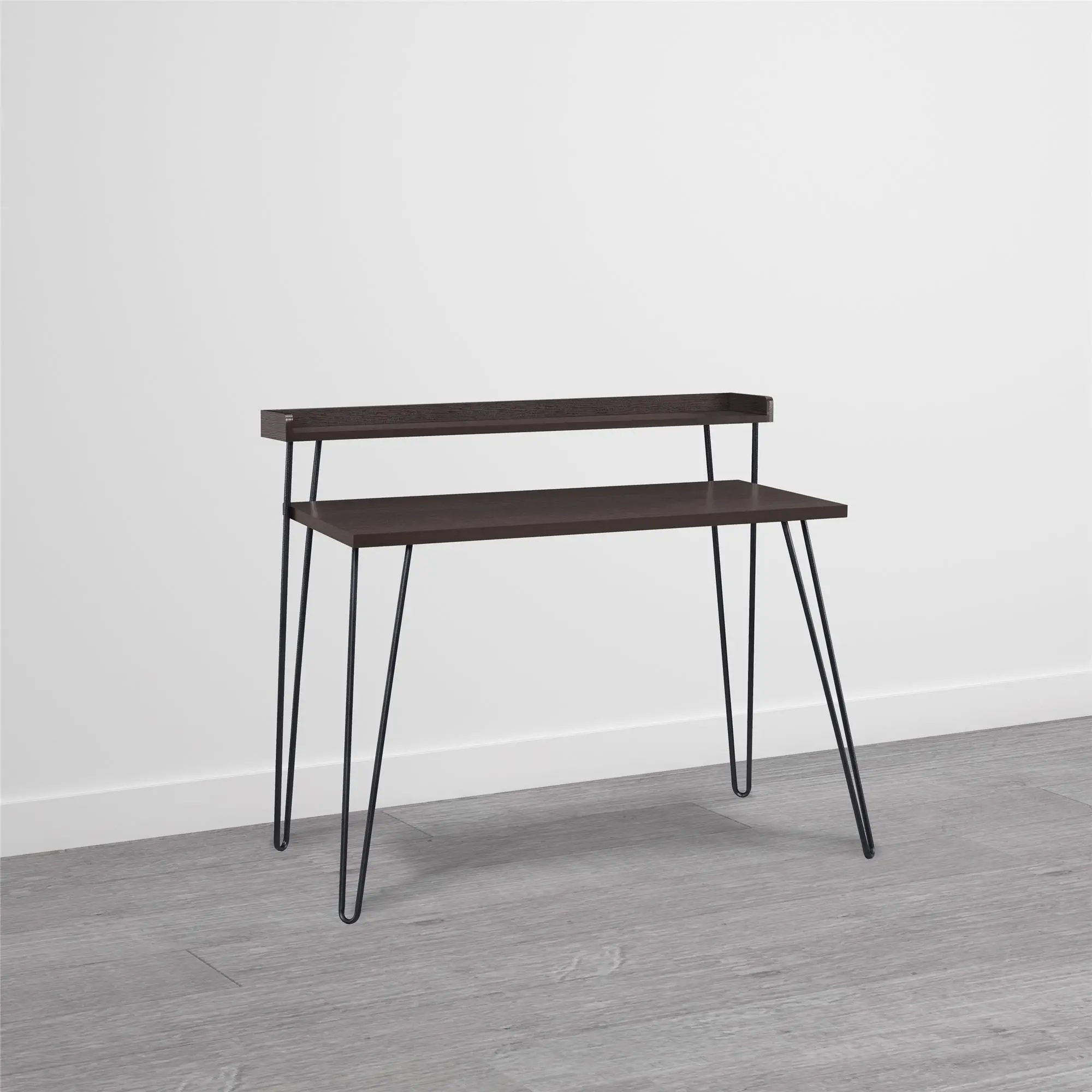 Haven Espresso Retro Computer Desk with Riser-4