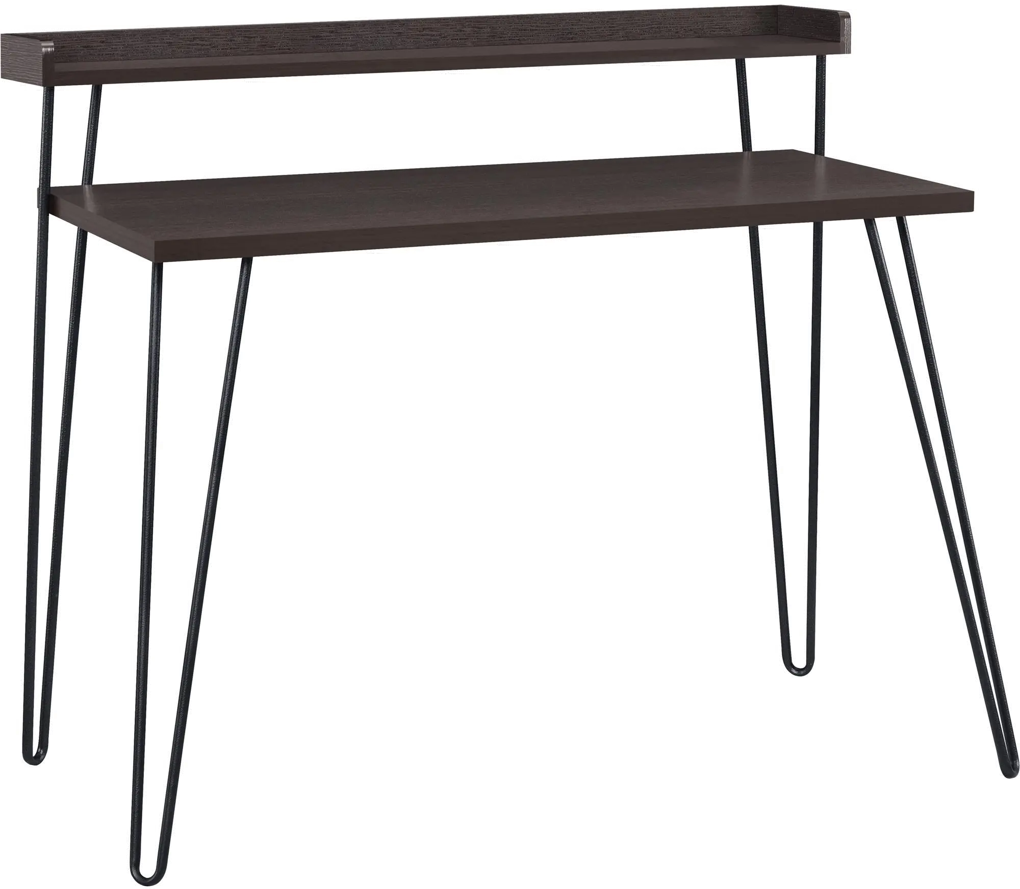 Haven Espresso Retro Computer Desk with Riser-1