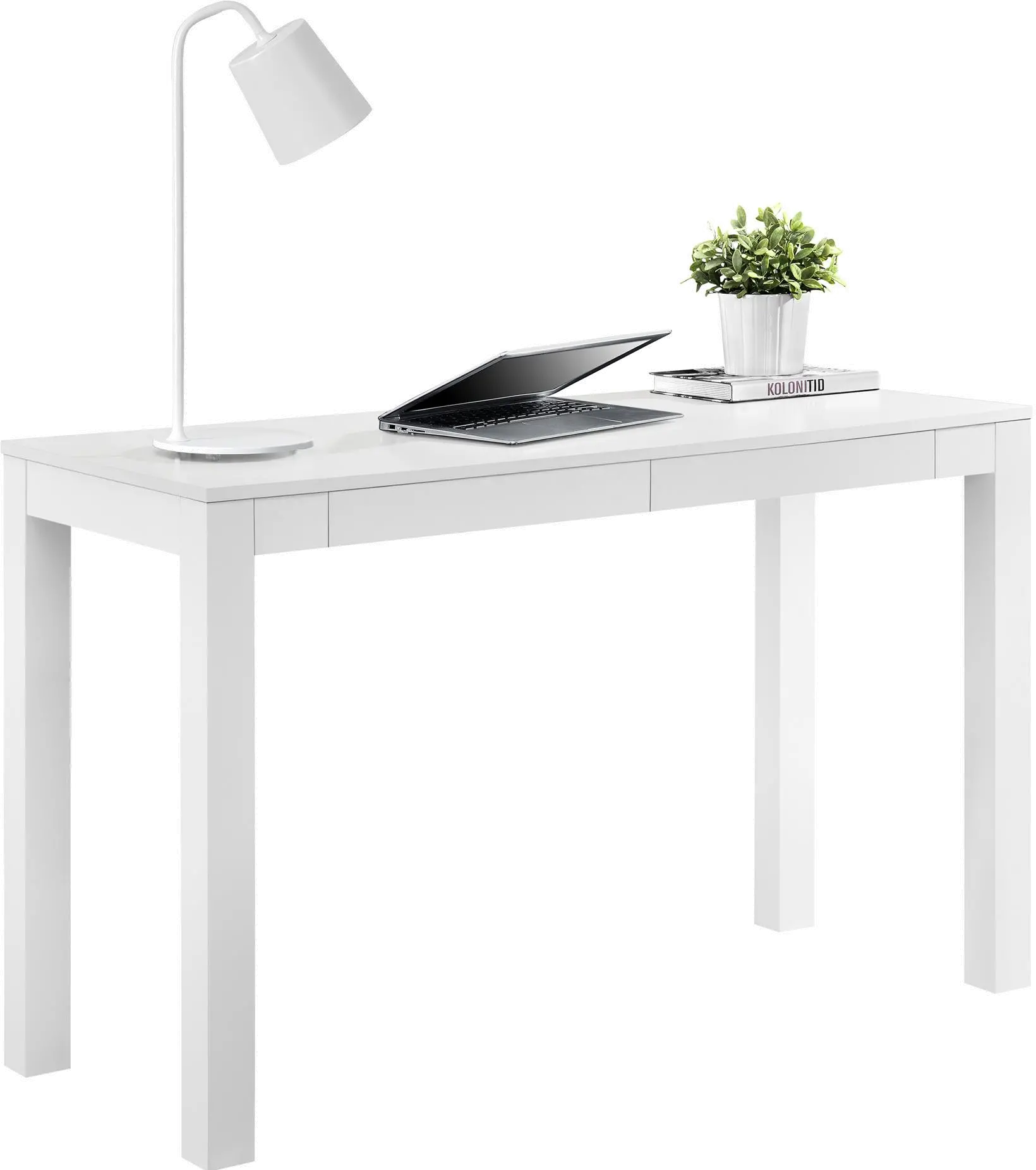 Parsons Large White Computer Desk with Two Drawers-5