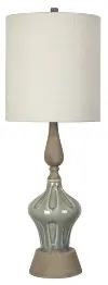 33.5  Ceramic Blue and Beige Table Lamp