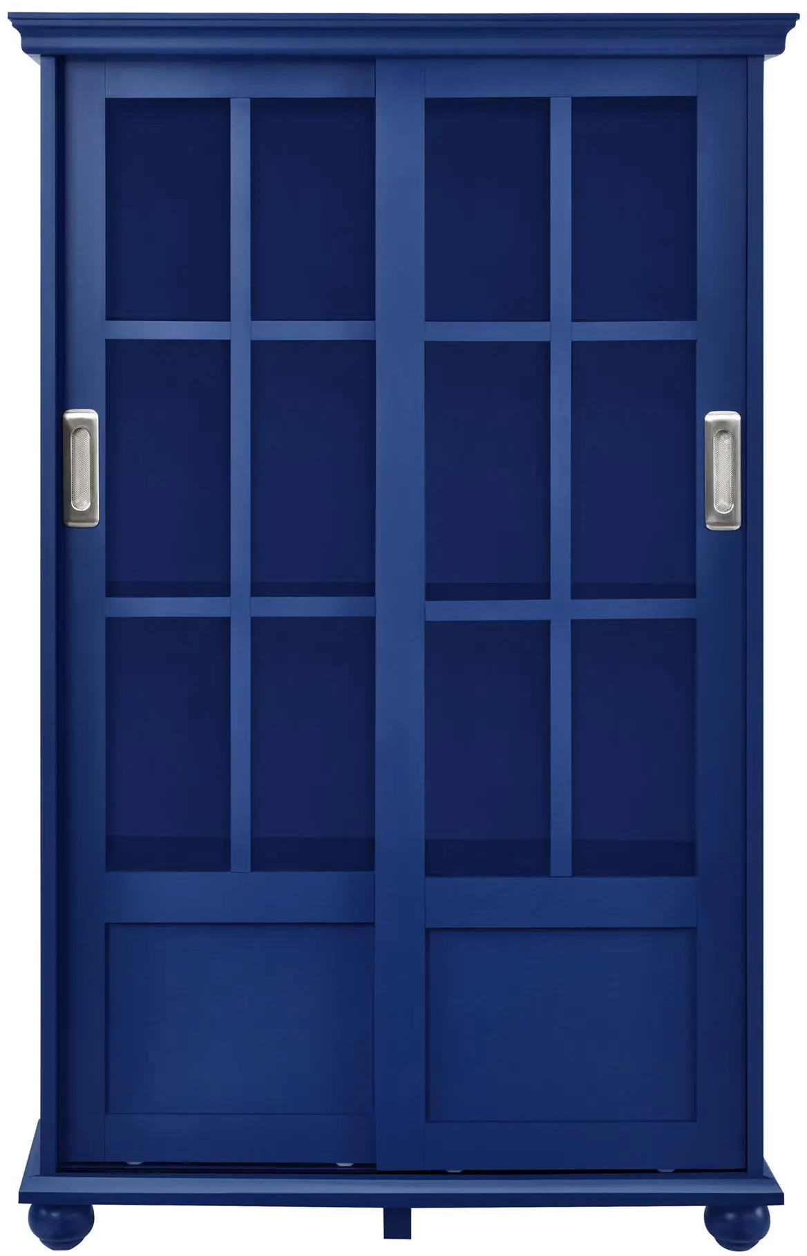 Aaron Lane Blue Bookcase with Sliding Glass Doors-1