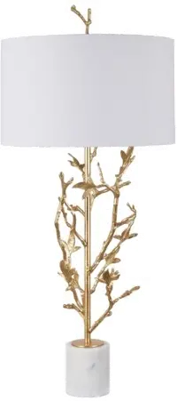 Iron and Marble Gold Leaf Table Lamp