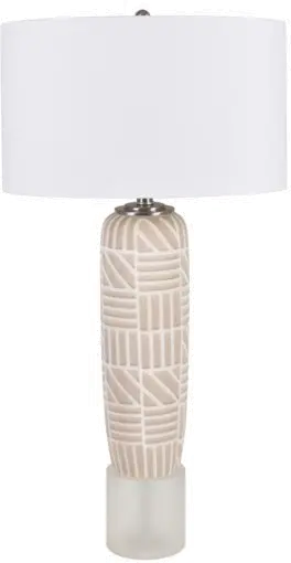 Cream and Crystal Brick Table Lamp-1