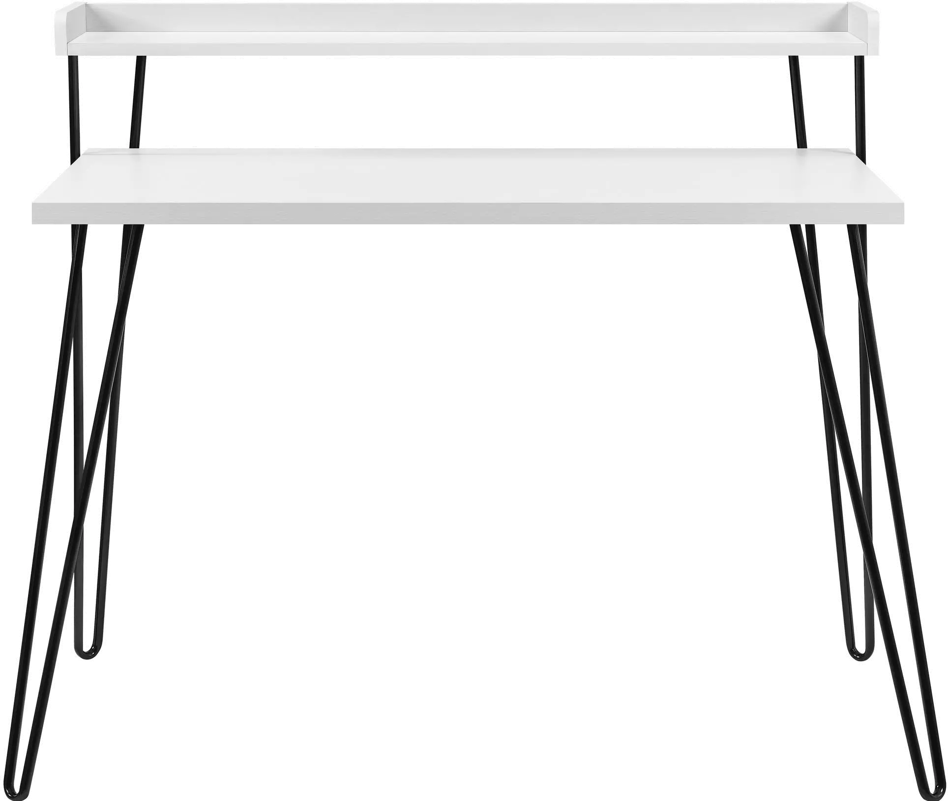 Haven White and Black Retro Computer Desk with Riser-1