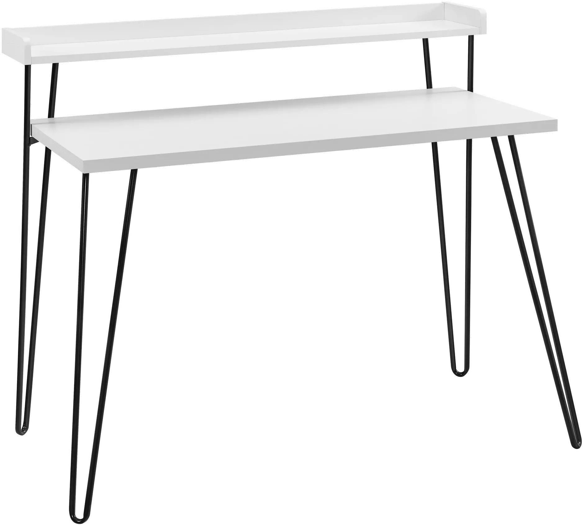 Haven White and Black Retro Computer Desk with Riser-4